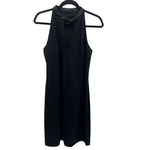 Laundry by Shelli Segal Sleeveless V Neck Geometric Link Dress Black 12